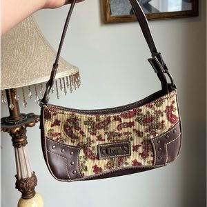 Vintage brown Presley patterned mini shoulder bag